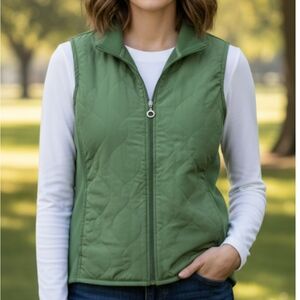 Green Quilted & Fleece Lined Vest Women's XL